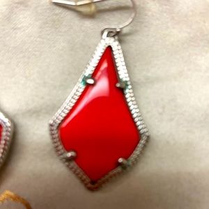 Kendra Scott Alex earrings, red/silver